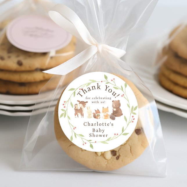 Enchanted Forest Thank You Classic Round Sticker (Creator Uploaded)