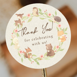 Enchanted Forest Thank You Classic Round Sticker