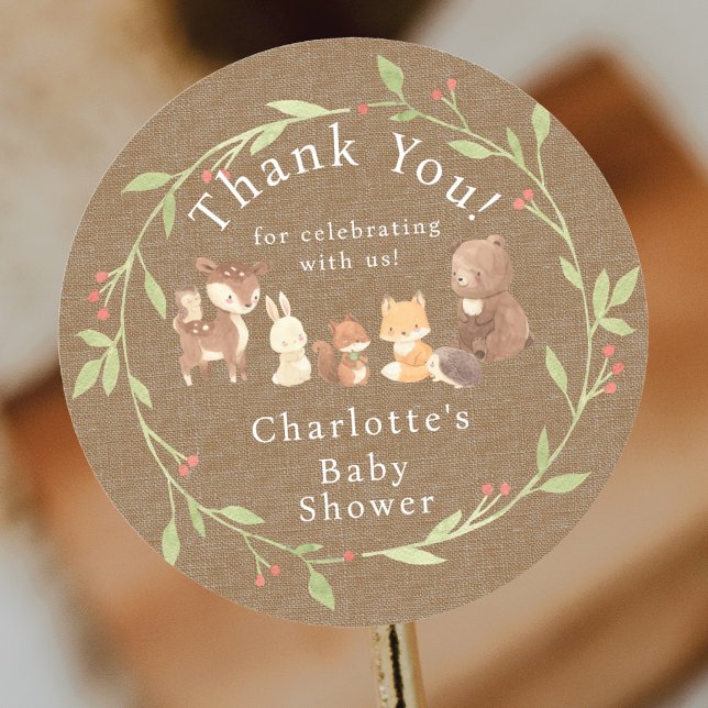 Enchanted Forest Thank You Classic Round Sticker (Creator Uploaded)