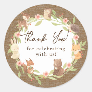 Enchanted Forest Thank You Classic Round Sticker