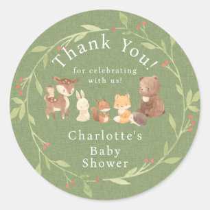 Enchanted Forest Thank You Classic Round Sticker