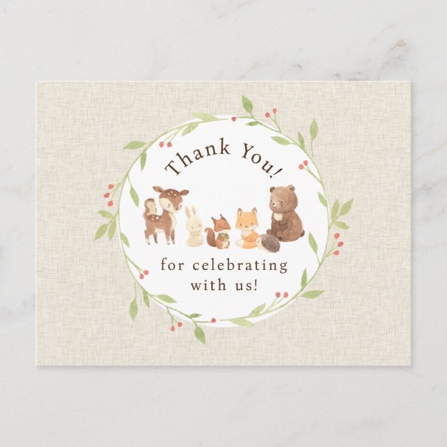 Enchanted Forest Thank You Postcard (Front)