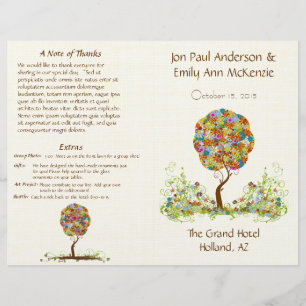 Enchanted Forest Tree in Bloom Wedding Program