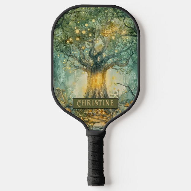 Enchanted Forest Tree Of Lights Personalised Pickleball Paddle (Front)