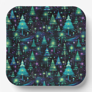 Enchanted Forest Tree Pattern Paper Plate