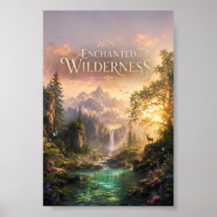 Enchanted Forest Vertical Poster   Deer Art