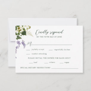 Enchanted Forest Vintage Woodland Wedding RSVP Card
