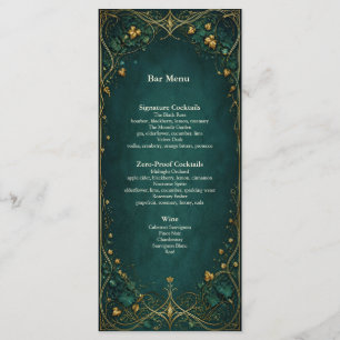 Enchanted Forest Wedding Dinner Bar Menu