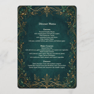 Enchanted Forest Wedding Dinner Bar Menu