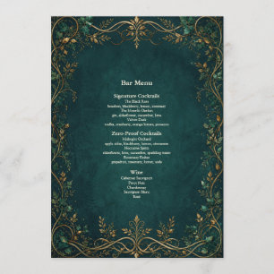 Enchanted Forest Wedding Dinner Bar Menu