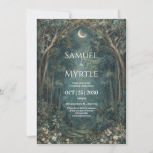 Enchanted Forest Wedding Invitation Moonlit Arch
