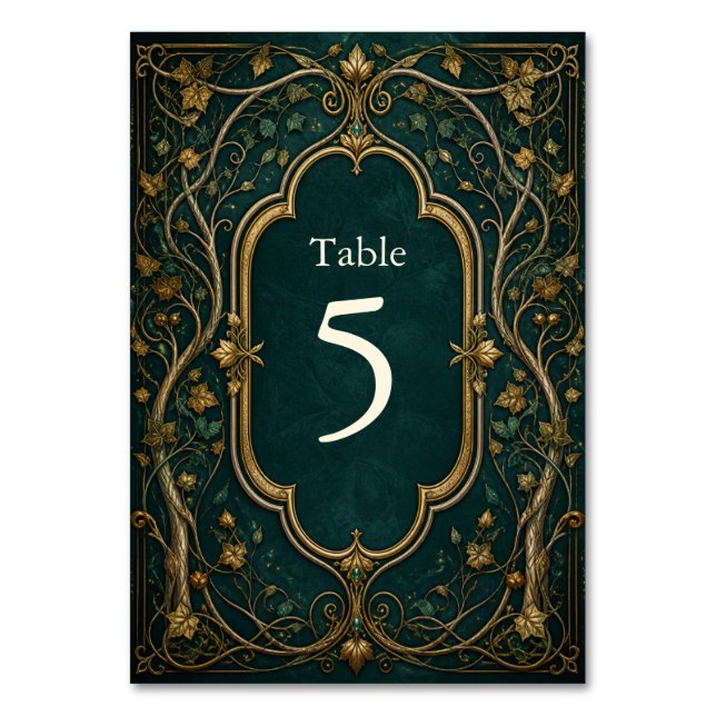 Enchanted Forest Wedding Table Number (Front)