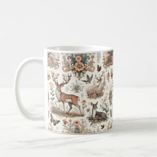 Enchanted Forest Whispers: Victorian Wildlife Coffee Mug