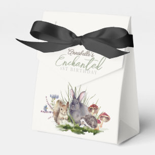 Enchanted Forest Woodland Animals Birthday Cream Favour Box
