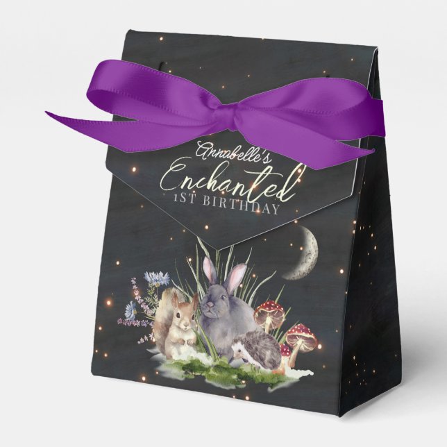 Enchanted Forest Woodland Animals Birthday Favour Box (Front Side)