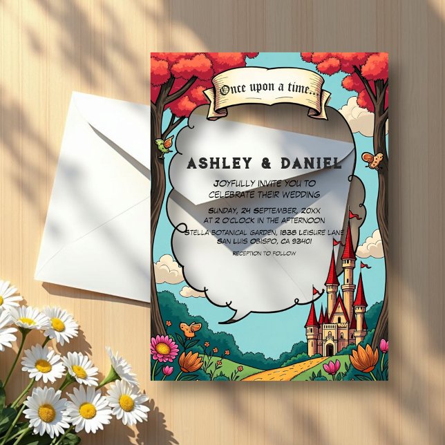 Enchanted Forest Woodland Castle Fairytale Wedding Acrylic Invitations (Creator Uploaded)