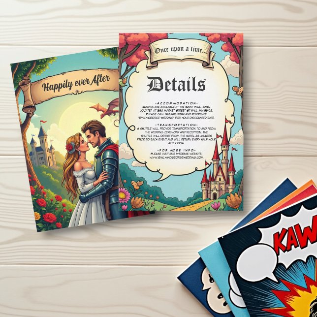 Enchanted Forest Woodland Castle Fairytale Wedding Enclosure Card (Creator Uploaded)