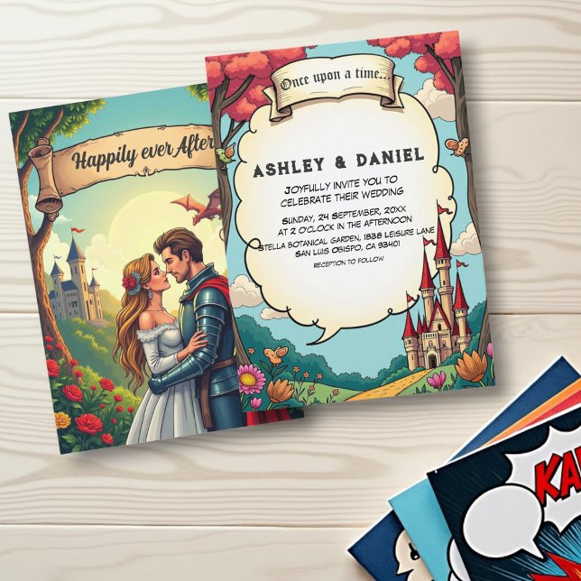 Enchanted Forest Woodland Castle Fairytale Wedding Invitation (Creator Uploaded)