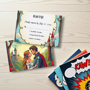 Enchanted Forest Woodland Castle Fairytale Wedding RSVP Card