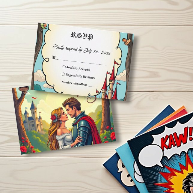 Enchanted Forest Woodland Castle Fairytale Wedding RSVP Card (Creator Uploaded)