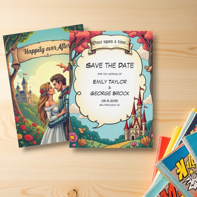 Enchanted Forest Woodland Castle Fairytale Wedding Save The Date (Creator Uploaded)