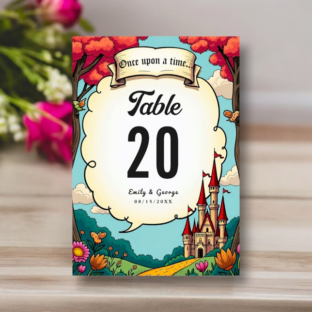 Enchanted Forest Woodland Castle Fairytale Wedding Table Number (Creator Uploaded)