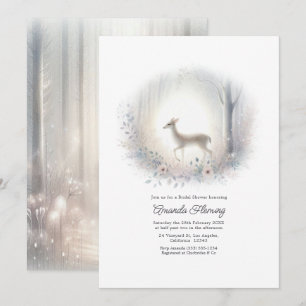 Enchanted Forest Woodland Deer Bridal Shower Invitation