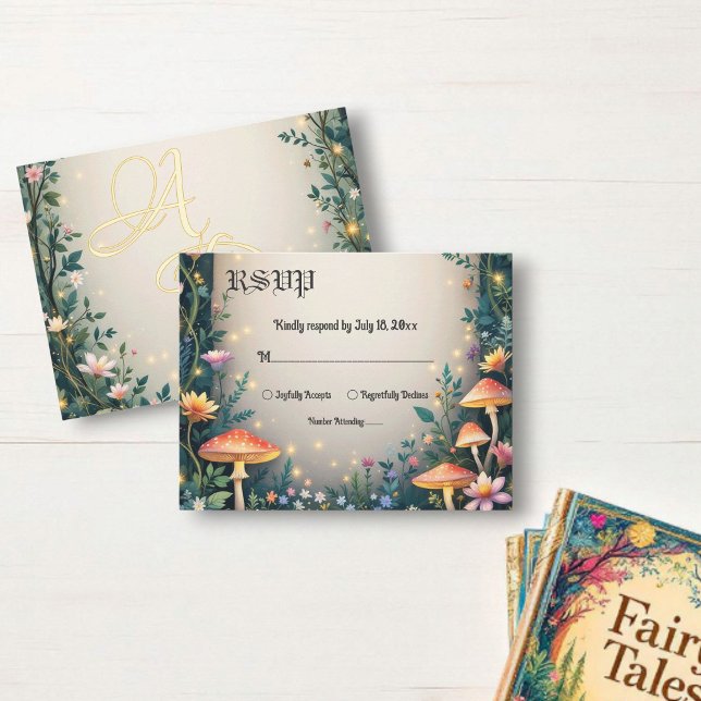 Enchanted Forest Woodland Fairytale Wedding RSVP Card (Creator Uploaded)