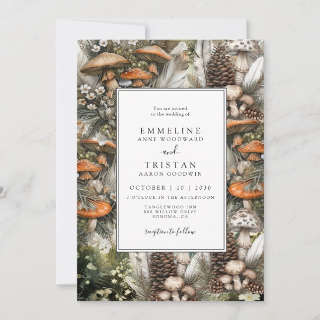 Enchanted Forest Woodland Wedding Invitation (Front)