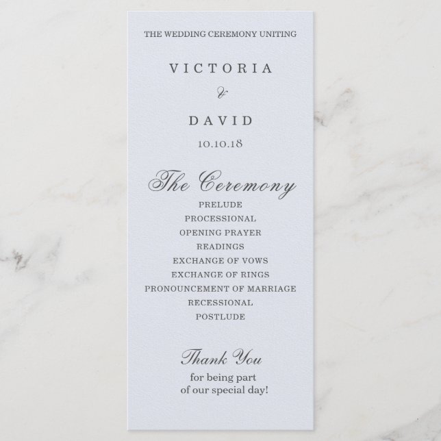 Enchanted Forest Woodland Wedding Program Card (Front)