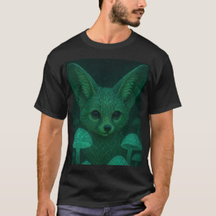 Enchanted Fox & Bioluminescent Mushrooms Clock T-Shirt