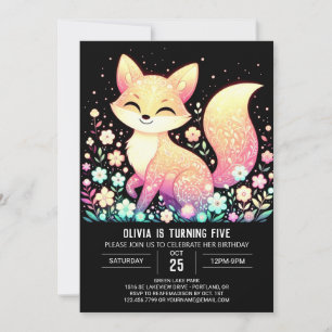 Enchanted Fox Digital Birthday Invitation
