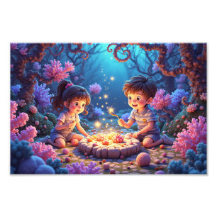 Enchanted Garden Adventure of Kids Photo Print