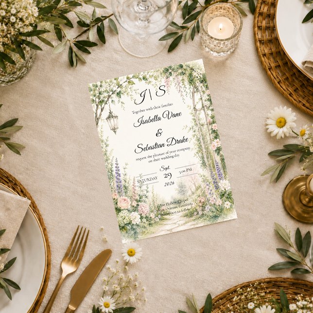 Enchanted Garden Arch Romance Wedding  Invitation (Creator Uploaded)