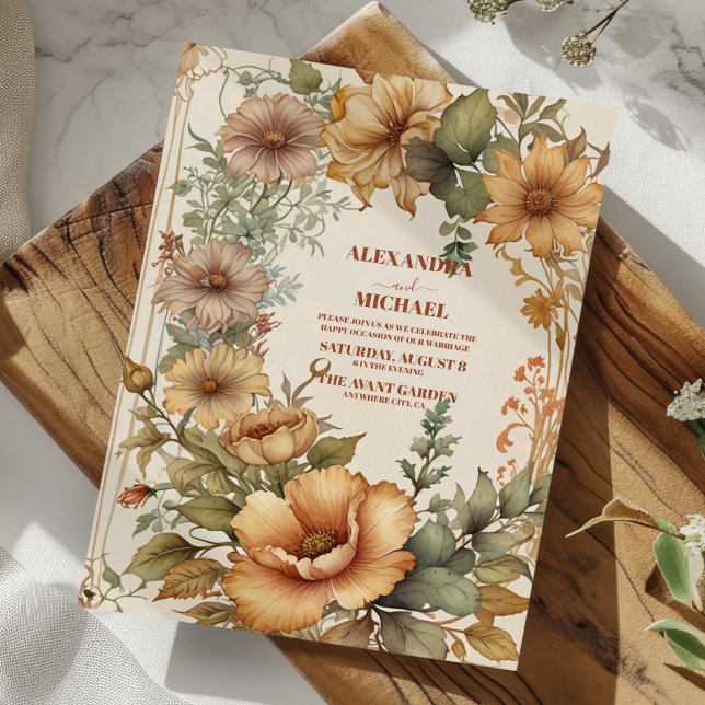 Enchanted Garden Art Nouveau Wedding Invitation (Creator Uploaded)