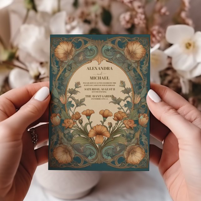 Enchanted Garden Art Nouveau Wedding Invitation (Creator Uploaded)