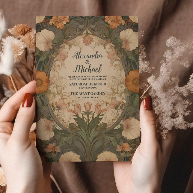 Enchanted Garden Art Nouveau Wedding  Invitation (Creator Uploaded)
