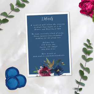 Enchanted Garden Dusty Blue Burgundy Navy Enclosure Card