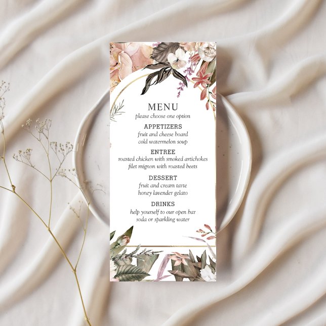 Enchanted Garden Elegant Boho Floral Menu (Creator Uploaded)