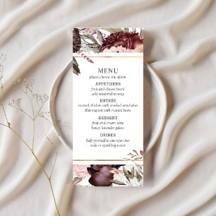 Enchanted Garden Elegant Boho Floral Menu
