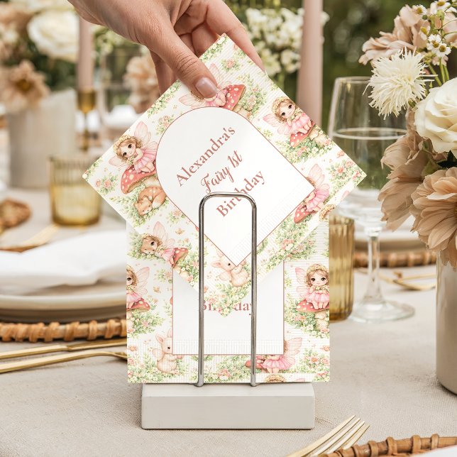 Enchanted Garden Fairy Birthday Napkin (Creator Uploaded)