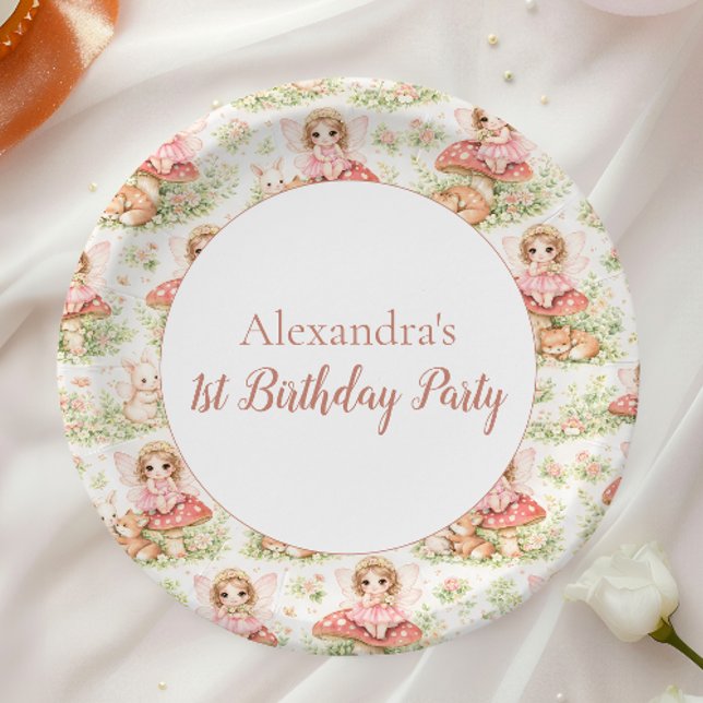 Enchanted Garden Fairy Birthday Paper Plate (Creator Uploaded)