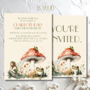 Enchanted Garden Fairy First Birthday Invitation