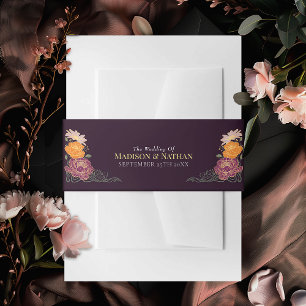 Enchanted Garden Floral Wedding  Invitation Belly Band