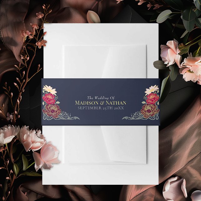 Enchanted Garden Floral Wedding  Invitation Belly Band (Creator Uploaded)