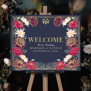 Enchanted Garden Floral Wedding Welcome Sign