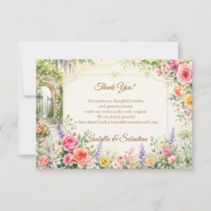Enchanted Garden Gate Romance Wedding Thank You Card