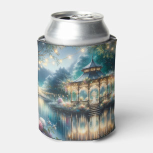 Enchanted Garden Gazebo Twilight Reflection Can Cooler
