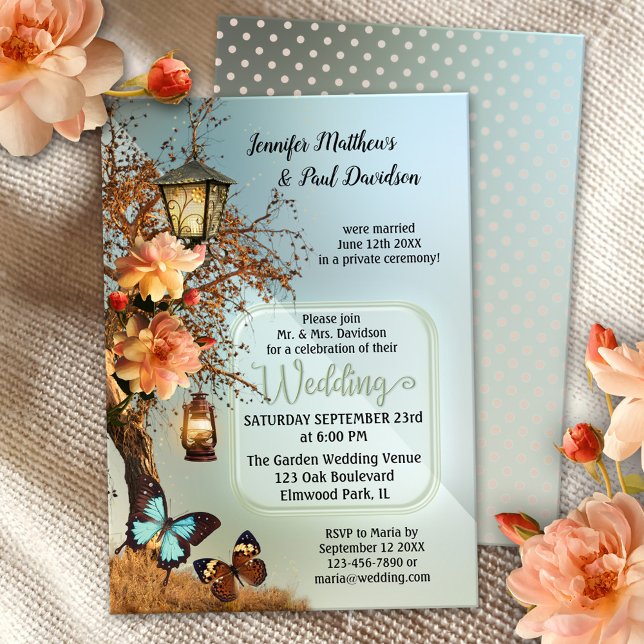 Enchanted Garden Geometric Post Wedding Party Invitation (Creator Uploaded)