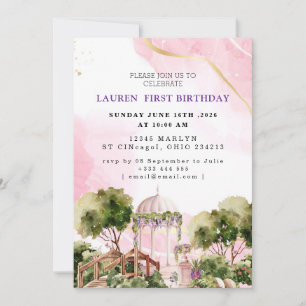 Enchanted Garden Pastel Butterfly Baby Shower Invitation